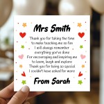 Cute Teacher Card With Kraft Envelope Thank You Poem For Teacher