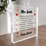 Personalised Gift For Teacher Poem Plaque Thank You Gift
