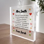 Personalised Gift For Teacher Poem Plaque Thank You Gift