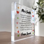 Personalised Gift For Teacher Poem Plaque Thank You Gift