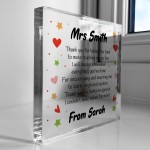 Personalised Gift For Teacher Poem Plaque Thank You Gift