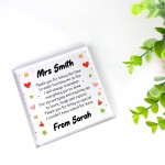 Personalised Gift For Teacher Poem Plaque Thank You Gift