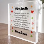 Personalised Gift For Teacher Poem Plaque Thank You Gift
