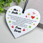 PERSONALISED Teacher Gift Heart Acrylic Plaque Thank You Gift