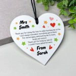 PERSONALISED Teacher Gift Heart Acrylic Plaque Thank You Gift