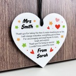 PERSONALISED Teacher Gift Heart Acrylic Plaque Thank You Gift