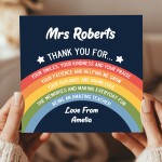 Personalised Amazing Teacher Card With Kraft Envelope Thank You