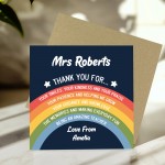 Personalised Amazing Teacher Card With Kraft Envelope Thank You