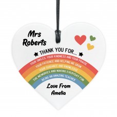 PERSONALISED Teacher Gift Rainbow Acrylic Plaque Thank You Gift