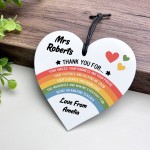 PERSONALISED Teacher Gift Rainbow Acrylic Plaque Thank You Gift