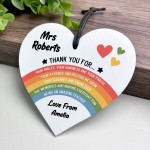 PERSONALISED Teacher Gift Rainbow Acrylic Plaque Thank You Gift