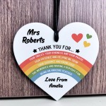 PERSONALISED Teacher Gift Rainbow Acrylic Plaque Thank You Gift