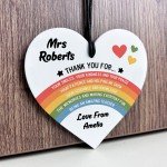 PERSONALISED Teacher Gift Rainbow Acrylic Plaque Thank You Gift