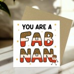 You Are A FAB NAN Card Happy Birthday Card For Nan From Grandson