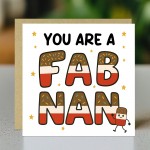You Are A FAB NAN Card Happy Birthday Card For Nan From Grandson