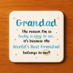 Gifts For Grandad GRANDAD COASTER Grandad Birthday Gift