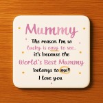 Gifts For Mummy MUMMY COASTER Mummy Birthday Gift From Daughter