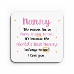 Gifts For Nanny NANNY COASTER Nanny Birthday Gift