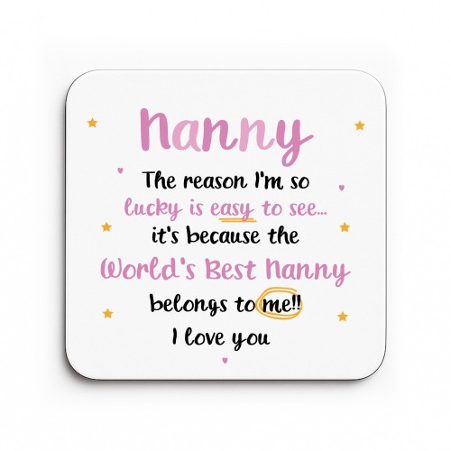 Gifts For Nanny NANNY COASTER Nanny Birthday Gift
