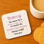 Gifts For Nanny NANNY COASTER Nanny Birthday Gift