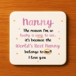 Gifts For Nanny NANNY COASTER Nanny Birthday Gift
