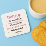 Gifts For Nanny NANNY COASTER Nanny Birthday Gift