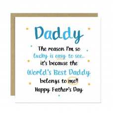 Fathers Day Card For Daddy BEST DADDY Card From Daughter Son