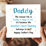 Fathers Day Card For Daddy BEST DADDY Card From Daughter Son