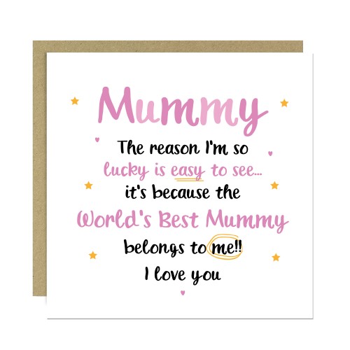 Birthday Card For Mummy BEST MUMMY Card From Daughter Son