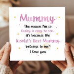 Birthday Card For Mummy BEST MUMMY Card From Daughter Son