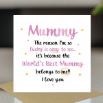 Birthday Card For Mummy BEST MUMMY Card From Daughter Son