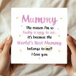 Birthday Card For Mummy BEST MUMMY Card From Daughter Son