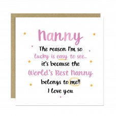 Birthday Card For Nanny BEST NANNY Card From Granddaughter