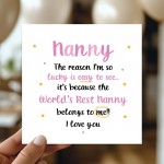 Birthday Card For Nanny BEST NANNY Card From Granddaughter