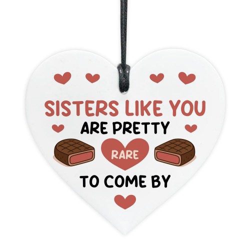 Funny Gifts For Sister Sisters Rare To Come By Heart Plaque