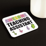 Gift For Teaching Assistant AWESOME TA Coaster Teacher Present