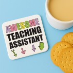 Gift For Teaching Assistant AWESOME TA Coaster Teacher Present
