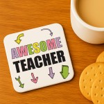 Gift For Teacher AWESOME TEACHER Coaster Teacher Appreciation