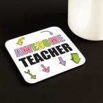 Gift For Teacher AWESOME TEACHER Coaster Teacher Appreciation