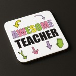 Gift For Teacher AWESOME TEACHER Coaster Teacher Appreciation