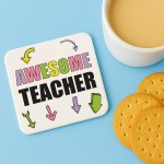Gift For Teacher AWESOME TEACHER Coaster Teacher Appreciation