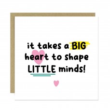 Thank You Card For Teacher With Kraft Envelope Big Heart