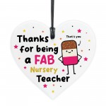 Nursery Teacher Gift Hanging Heart Thank You Gift FAB Teacher