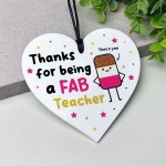 Teacher Gift Hanging Heart Thank You Gift FAB Teacher Present