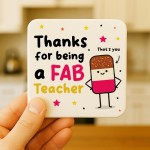 Teacher Coaster Thank You Gift FAB Teacher Appreciation Gift