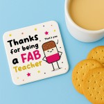 Teacher Coaster Thank You Gift FAB Teacher Appreciation Gift