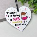 Teaching Assistant Gift Hanging Heart Thank You Gift FAB TA