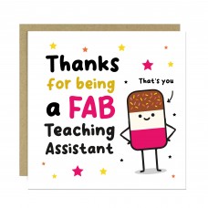 Teaching Assistant Thank You Card FAB TA Card Kraft Envelope