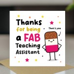 Teaching Assistant Thank You Card FAB TA Card Kraft Envelope