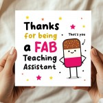 Teaching Assistant Thank You Card FAB TA Card Kraft Envelope